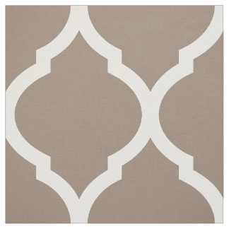 Tecido Mocha Brown Marroquino Quatrefoil Grande Escala