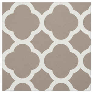 Tecido Mocha Brown Modern Quatrefoil Grande Escala