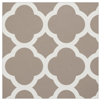 Tecido Mocha Brown Modern Quatrefoil Grande Escala