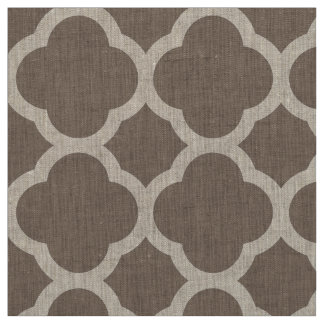 Tecido Mocha Brown Modern Quatrefoil Grande Escala