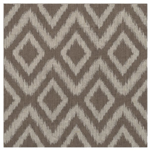 Tecido Mocha Brown Tribal Ikat Chevron