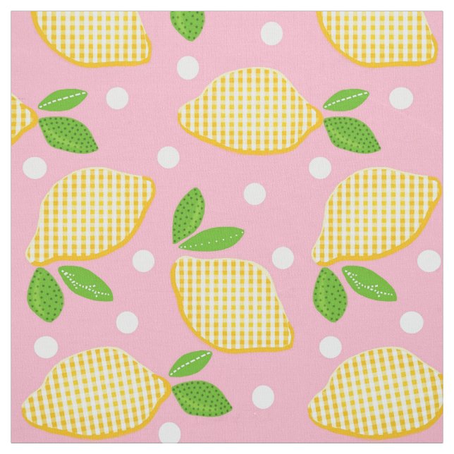 Tecido Mod Lemon Gingham Polka-Dots (Modelo)