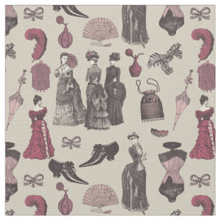 Tecido moda feminina era vitoriana toile bege