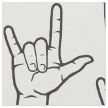 Tecido modelado preto do ASL eu te amo