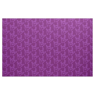 Tecido modelado roxo do ASL eu te amo