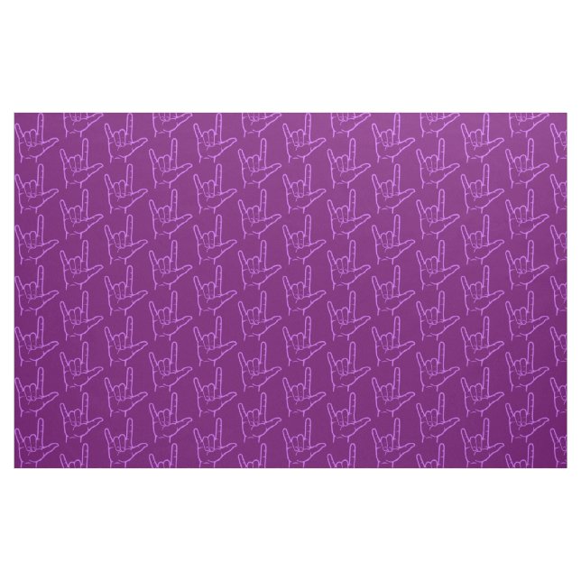 Tecido modelado roxo do ASL eu te amo (Jarda)
