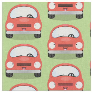 Tecido Modelo de desenho animado de carro bonito