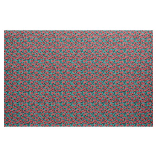 Tecido Modern Abstract Red Poppy Floral Pattern (Fat Quarter)