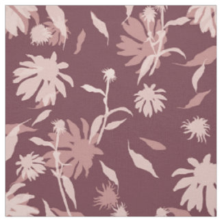 Tecido Modern Coneflowers Floral Pale Purple