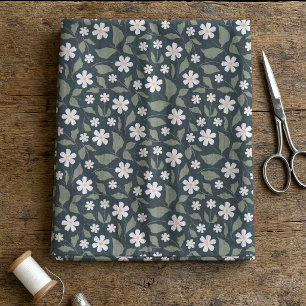 Tecido Modern Farmhouse Daisy Azul Escuro Verde & Salvia