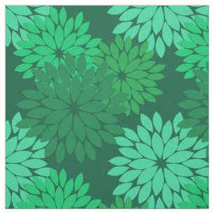 Tecido Modern Floral Kimono Impressão, Emerald e Jade Gr