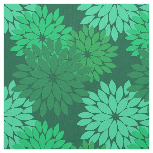 Tecido Modern Floral Kimono Impressão, Emerald e Jade Gre (Modelo)