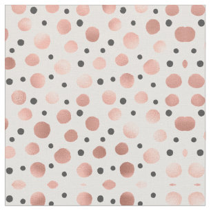 Tecido Modern Girly Blush Rosa Dourado Bolinhas Negras