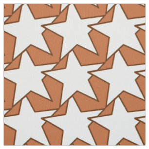 Tecido Modern Star Geometric - Creme e camelo tan