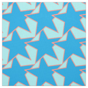 Tecido Modern Star Geométrico - azul-ceruliano