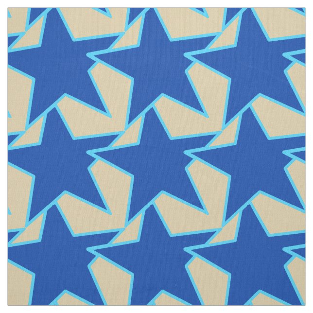 Tecido Modern Star Geométrico - azul de cobalto e esticad (Modelo)