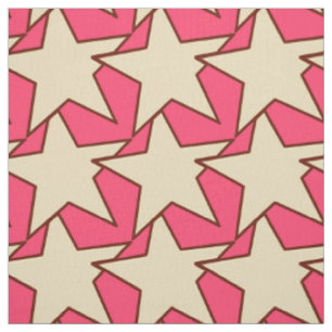 Tecido Modern Star Geométrico - coral e bege