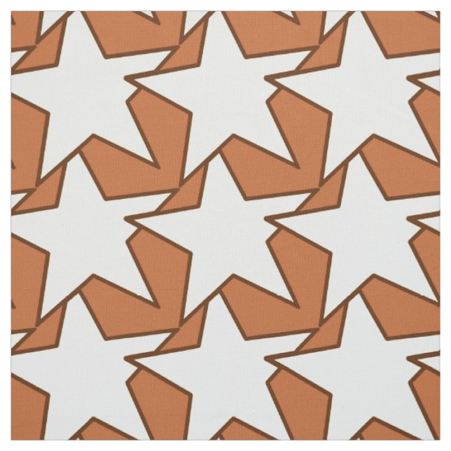 Tecido Modern Star Geométrico - creme e castanho (Modelo)