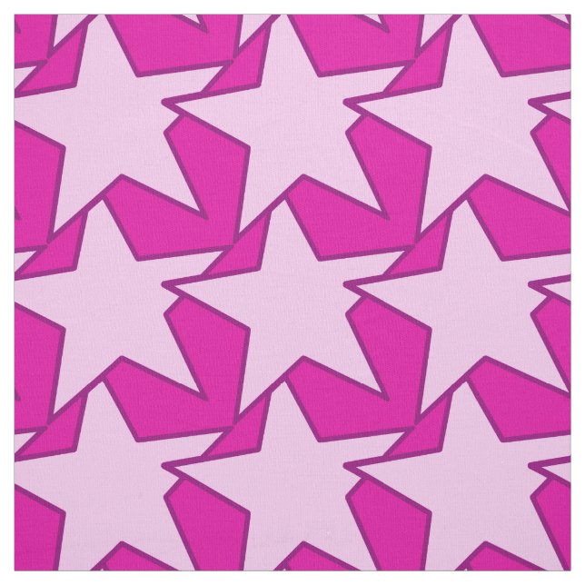 Tecido Modern Star Geométrico - Fúcsia e rosa-gelo (Modelo)