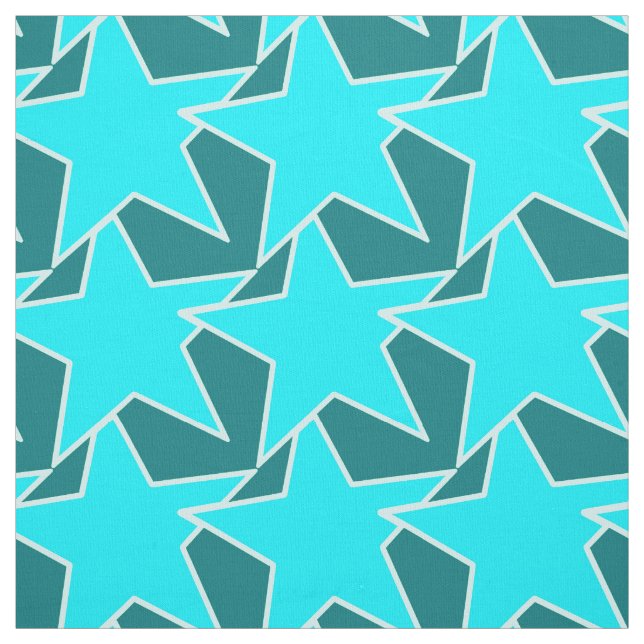 Tecido Modern Star Geométrico - turquesa e lacete (Modelo)