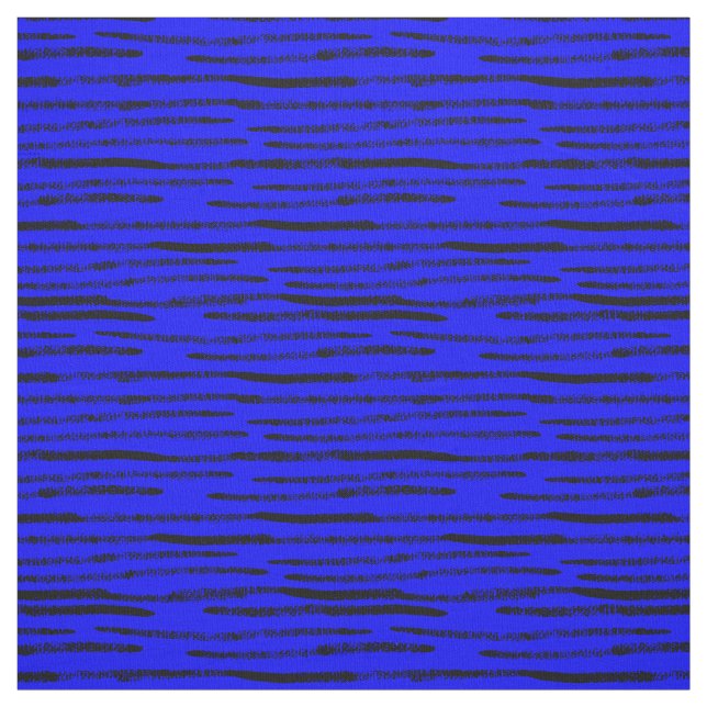 Tecido Modern Trendy Black Lines Royal Blue Background (Modelo)