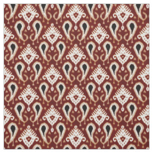 Tecido Moderno belo padrão tribal Ikat Taupe vermelho mar