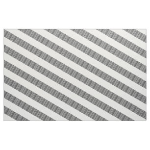 Tecido moderno diagonal branco preto das listras