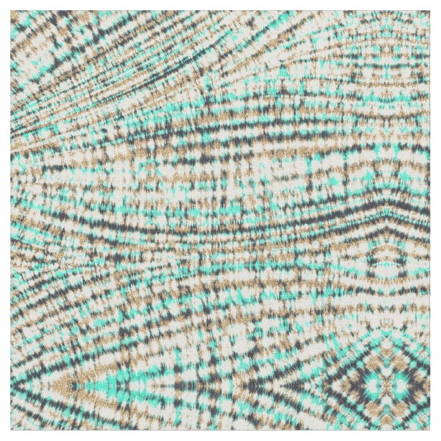 Tecido Moderno Mint Dourado Tie Dye Abstrato (Detalhe)