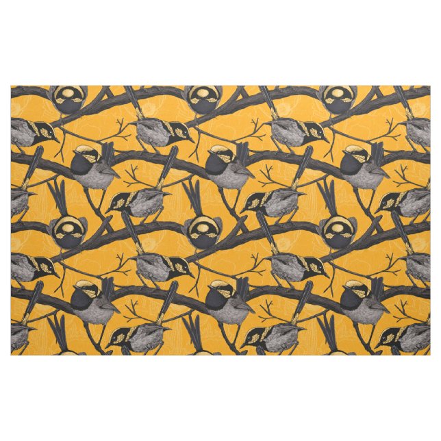 Tecido Moinhos de fada em amarelo (Fat Quarter)