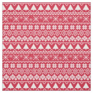 Tecido Mola de Natal de Inverno Vermelho