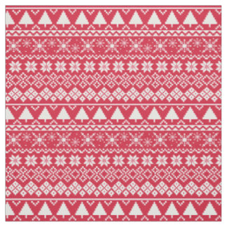 Tecido Mola de Natal de Inverno Vermelho
