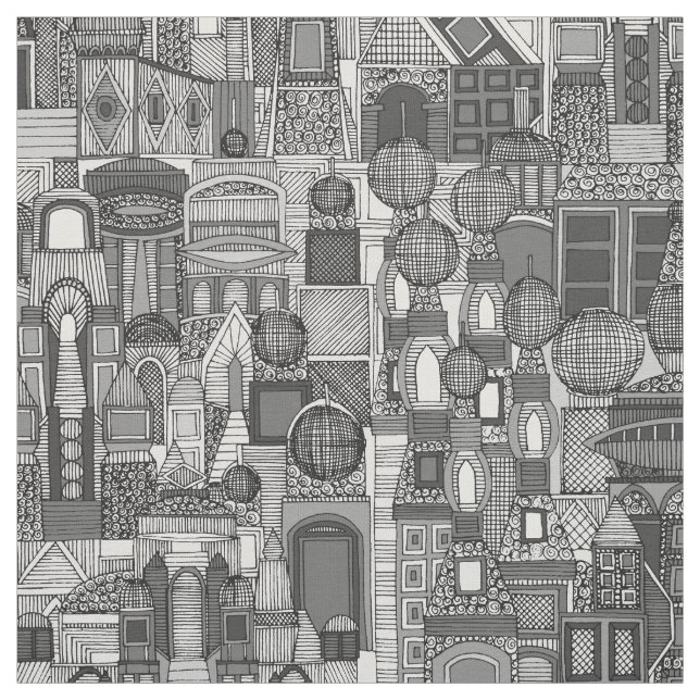 Tecido mono bw da cidade espacial (Modelo)