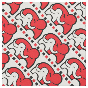Tecido Mono teste padrão vermelho do abraço gráfico do