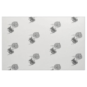 Tecido Monocromo Jack O' Lanterna Pumpkin Air Balloon