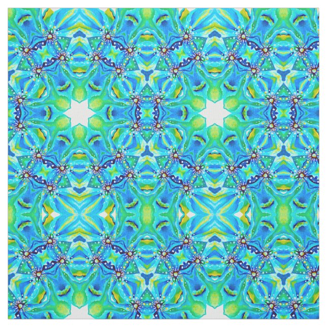 Tecido Monograma com pintura aquosa Abstrato verde (Modelo)