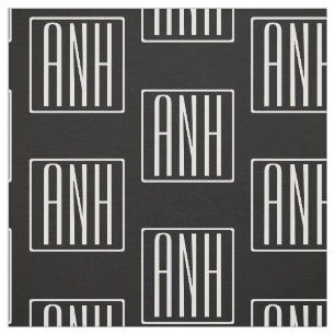 Tecido Monograma Inicial  Branco A Preto