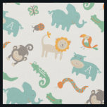 Tecido Monograma | Na selva<br><div class="desc">Impressão animal sobre a selva doce projetada por Shelby Allison que pode ser personalizada com a inicial do seu bebê.</div>