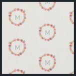 Tecido Monograma | Sweet Floral<br><div class="desc">Design de padrão floral bonito em pinks,  amarelos e verdes desenhados por Shelby Allison.</div>