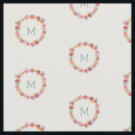 Tecido Monograma | Sweet Floral<br><div class="desc">Design de padrão floral bonito em pinks, amarelos e verdes desenhados por Shelby Allison.</div>