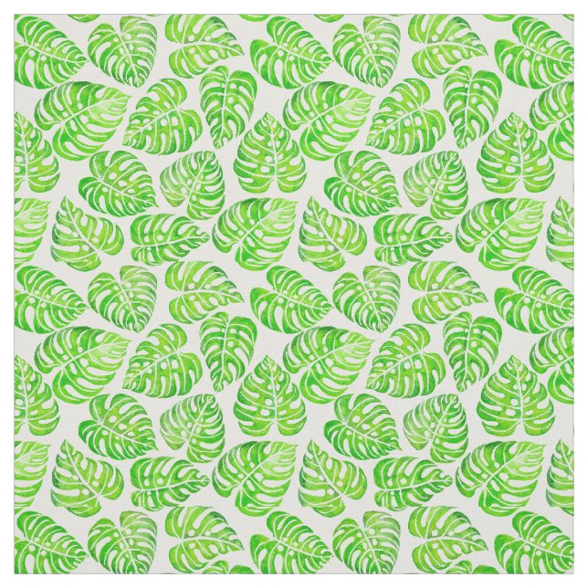Tecido Monstera deixa aquarela (Modelo)