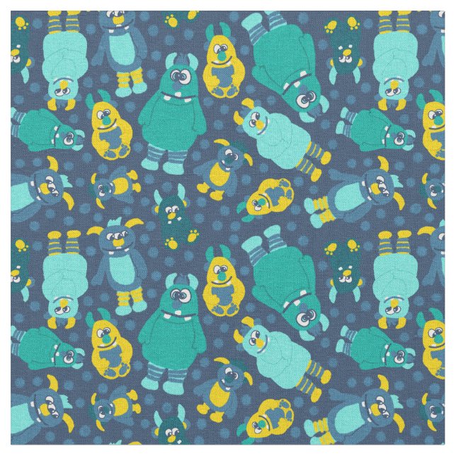 Tecido Monstros Engraçados De Cartoon, Patterados (Detalhe)
