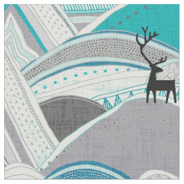 Tecido montanhas do caribu azuis