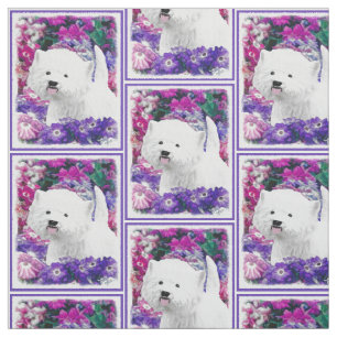 Tecido Montanhas Terrier branco ocidentais que pinta a