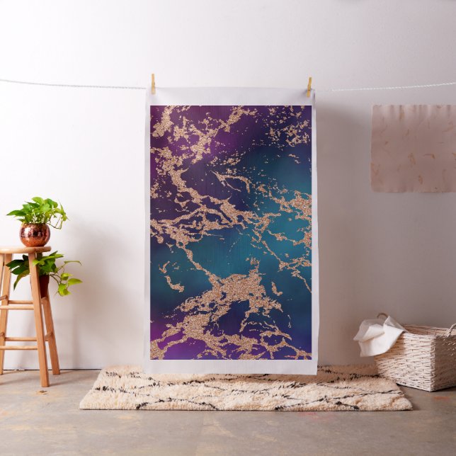 Tecido Moody Luxe Marble | Rosa Roxo Profundo e Teal Dour (In Situ)