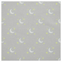 Moon & Estrelas - Impressão têxtil original - Cinz