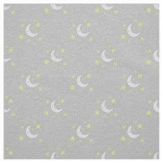 Tecido Moon & Estrelas - Impressão têxtil original - Cinz