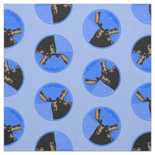 Tecido Moose no inverno - Arte original sobre a vida selv