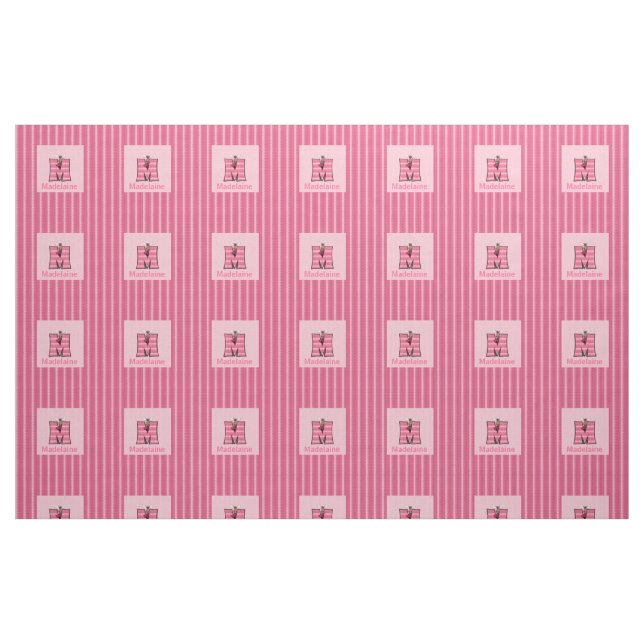 Tecido Moose rosa M, monogramada (Fat Quarter)