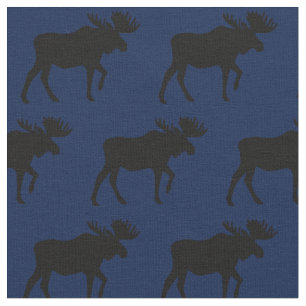 Tecido Moose Silhouettes Azul