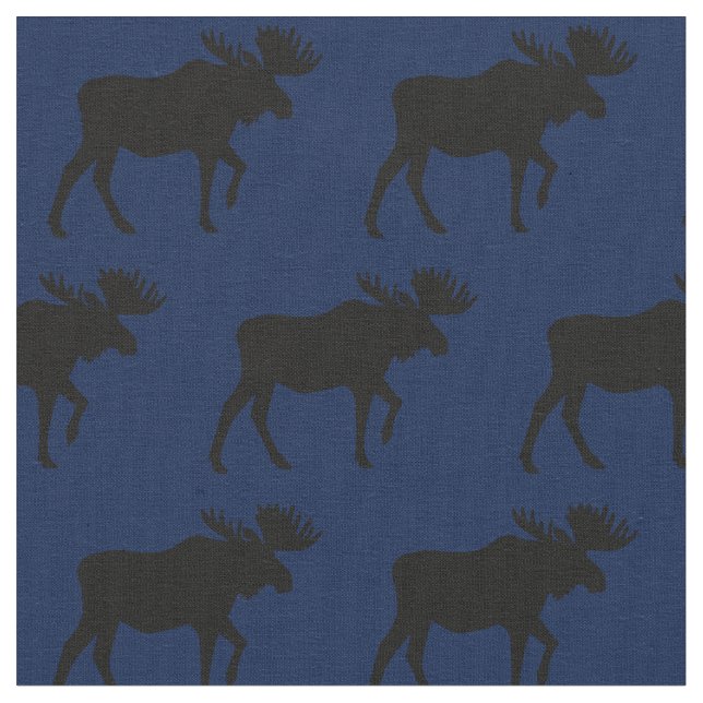 Tecido Moose Silhouettes Azul (Detalhe)